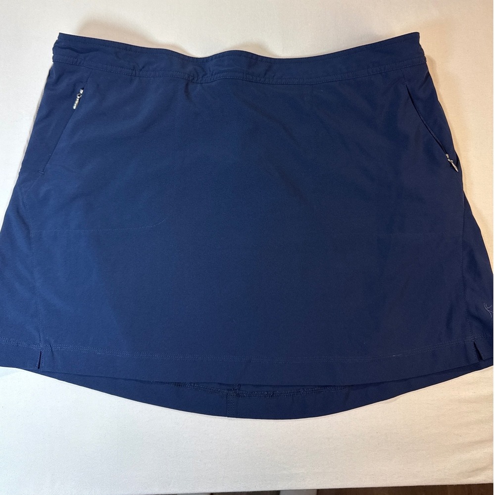 Danskin Now Womens XL 16-18 Navy Blue Athletic Skort Zipper Pocket Active Mini